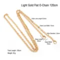 Flach-O-Kette / 120cm / Hellgold