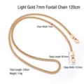 7mm Fuchsschwanzkette / 120cm / Hellgold