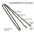 Flach-O-Kette / 100cm / Gunmetal