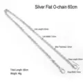 Flach-O-Kette / 60CM / Silber
