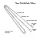 Flach-O-Kette / 100cm / Silber