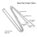 Flach-O-Kette / 120cm / Silber