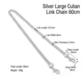Große Gliederkette / 60CM / Silber