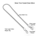 7mm Fuchsschwanzkette / 60CM / Silber