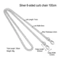 6-seitig geschliffene Kette / 100cm / Silber
