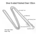 6-seitig geschliffene Kette / 120cm / Silber