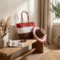 Hoed en Tas Set / Hoed + Tas Set (Bruin, Wit, Rood)