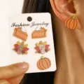 Taart pompoen kalkoen set (WG-0344) / 3 Paren/Verpakking / Oranje
