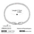 Stile Tennis in Acciaio Argento con Zirconi (JDB201210-S)
