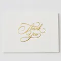 Biglietto di ringraziamento bianco minimalista con scritta Thank You in lamina d'oro - Tipo D-Thank You (Con Busta)