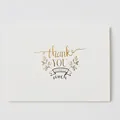 Biglietto di ringraziamento bianco Stile B con testo in lamina d'oro e alloro - Tipo B-thank YOU SO much (Con Busta)