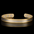 Minimalistisches zweifarbiges Magnetarmband in Roségold und Silber-Optik - 3-Linien 6-Magnet / Zweifarbig (Gold & Silber)
