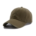 Gorra de béisbol clásica de algodón lavado en verde oliva con diseño minimalista - Ajustable / Verde Militar