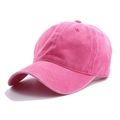 Gorra de béisbol unisex de algodón rosa lavado con acabado vintage y visera curvada - Ajustable / rosa fuerte
