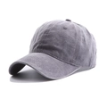 Gorra de béisbol gris clásica de algodón lavado con acabado vintage y visera curvada - Ajustable / Gris claro