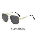 Gafas de sol de aviador clásicas con montura de metal dorado y lentes gris oscuro, C4 GOLD BLACK - Montura Dorada Negro Gris