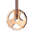 Collar con colgante de mancuerna en acero inoxidable de oro rosa con grabado Live Fit - Solo Colgante de Oro Rosa