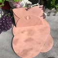 Pink pearlescent paper envelope with heart-shaped buckle and matching card insert - Pearlescent Pink