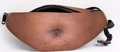 Funny dad bag waist pack featuring a realistic hairy belly print and adjustable black strap - Skin Tone 2-Light