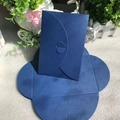 Navy blue pearl paper envelope featuring a unique heart-shaped closure and metallic shine - Pearlescent Dark Blue