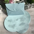 Light blue pearlescent paper envelope with a heart-shaped closure for postcards - Pearlescent Light Blue