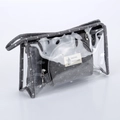 Three-piece clear PVC and grey polka dot travel makeup bag set on white background - Light Gray