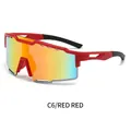 Cycling sports sunglasses featuring a red frame and red mirrored gradient lenses - Red Frame Red Mirror