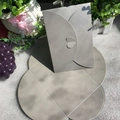 Silver pearlescent heart-clasp envelope in flat and folded views for invitations - Pearlescent Silver