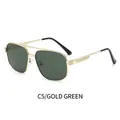 Classic aviator sunglasses with gold metal frame and dark green lenses for men and women - Gold Frame Dark Green Lenses