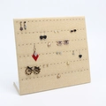 L-shaped beige linen earring display board with multiple holes for jewelry storage - Large 120 Holes / Beige Linen