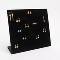 Professional black velvet L-shaped earring display stand for jewelry storage and showcase - Large 120 Holes / Black Velvet