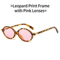 Vintage small oval sunglasses with tortoiseshell frames and translucent pink lenses - Tortoise Frame Pink Lenses