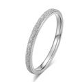 Minimalistischer silberner Edelstahlring mit eleganter sandgestrahlter Texturoberfläche - 5# / 2mm / Silber