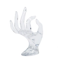 Transparent OK hand jewelry display stand for rings and bracelets on white background - Solid / Clear