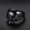 Anello teschio da uomo stile punk gotico in acciaio inossidabile nero opaco a 45 gradi - US 7 / Nero (05103)