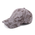Grey camouflage faux suede baseball cap with a classic curved brim and six-panel design - Adjustable / Gray