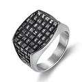 Anello da uomo in acciaio inossidabile argento con trama a maglia intrecciata vintage - US 7 / Color Acciaio