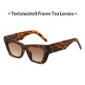 Retro cat-eye zonnebril met schildpadmontuur en bruine glazen met kleurverloop - Luipaard Frame Gradiënt Thee Lenzen