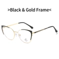 Occhiali anti-luce blu cat-eye con montatura in metallo nero e oro e protezione UV400 - Montatura Oro Nero
