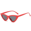Occhiali da sole cat-eye oversize con montatura rossa lucida e lenti grigio scuro - Montatura Rossa Lente Grigio Scuro