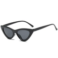 Occhiali da sole cat-eye oversize neri classici da donna con finitura lucida vintage - Montatura Nera Lenti Grigio Nero
