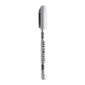 Metallic silver marker pen with pocket clip for signing greeting cards and DIY crafts - Silver