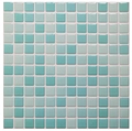 Self-adhesive 3D mosaic wall sticker with glossy light and dark blue tile mix - YJC0004-Blue Tone Mix Glossy