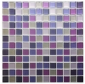 3D mosaic tile wall sticker with glossy purple, blue, and grey geometric patterns - YJC0018-Purple Blue Mix Mosaic
