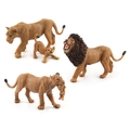 Set di 5 figurine della famiglia dei leoni con leone, leonesse e cuccioli realistici - Set Famiglia di Leoni da 5 Pezzi