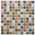 Self-adhesive 3D mosaic wall sticker with orange, beige and olive marble pattern - YJC0008-Marble Texture Mix