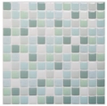 Self-adhesive 3D mosaic wall sticker with glossy light green and beige tile patterns - YJC0001-Blue Green Cream Glossy
