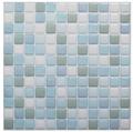3D mosaic wall sticker with white, light blue, and grey-green crystal tiles - YJC0005-Blue Green White Mix