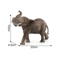 Realistic African elephant model toy with detailed skin texture, size 20x10x4.5cm - Male Elephant (300g)