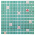 Self-adhesive 3D mosaic wall sticker with blue-green tiles and colorful diamond patterns - YJC0002-Blue Green Gem Decor